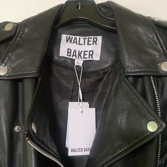✨HP✨NWT Walter Baker Liz Leather Crop Moto Jacket - Picture 6 of 8